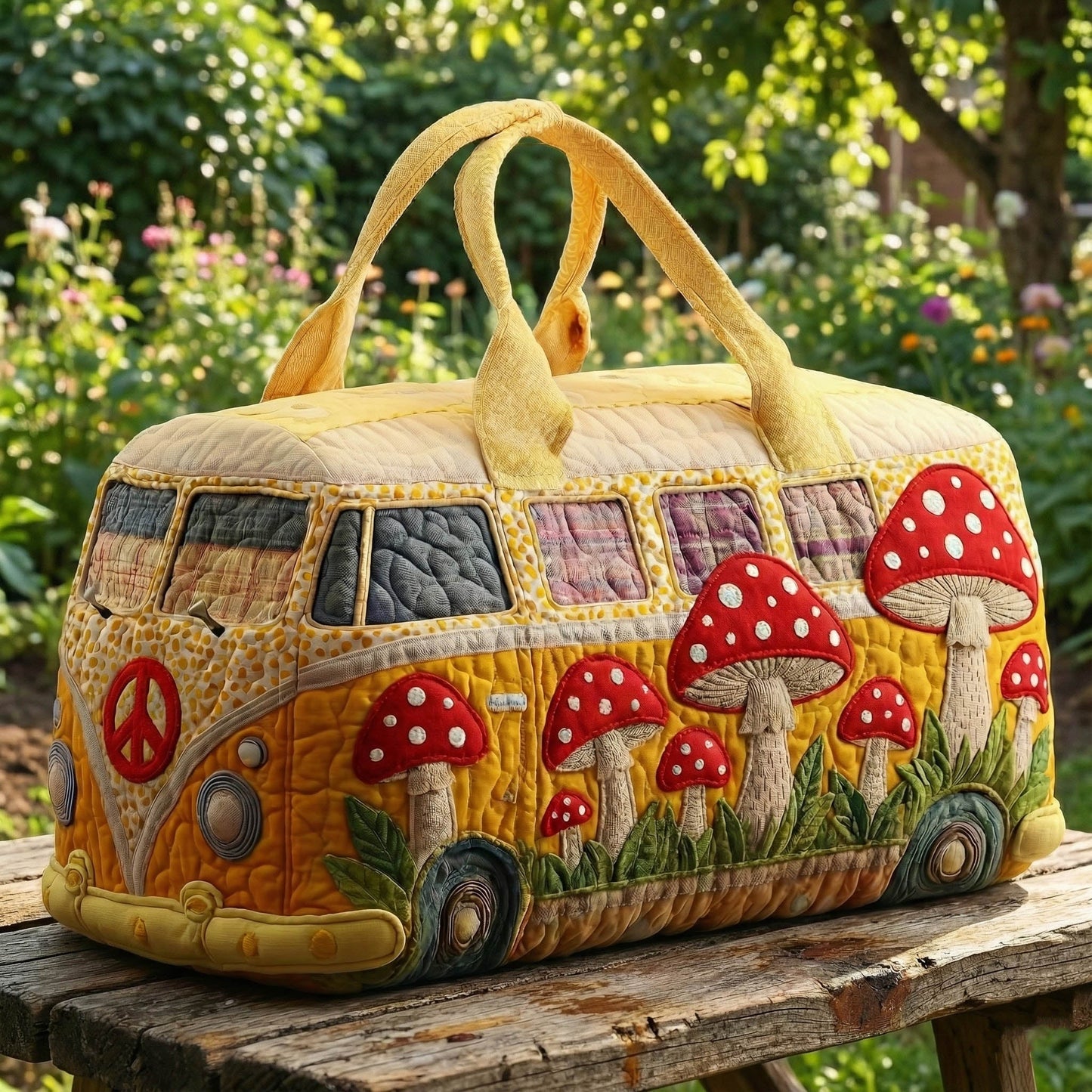 Hippie Van Quilted Duffle Bag