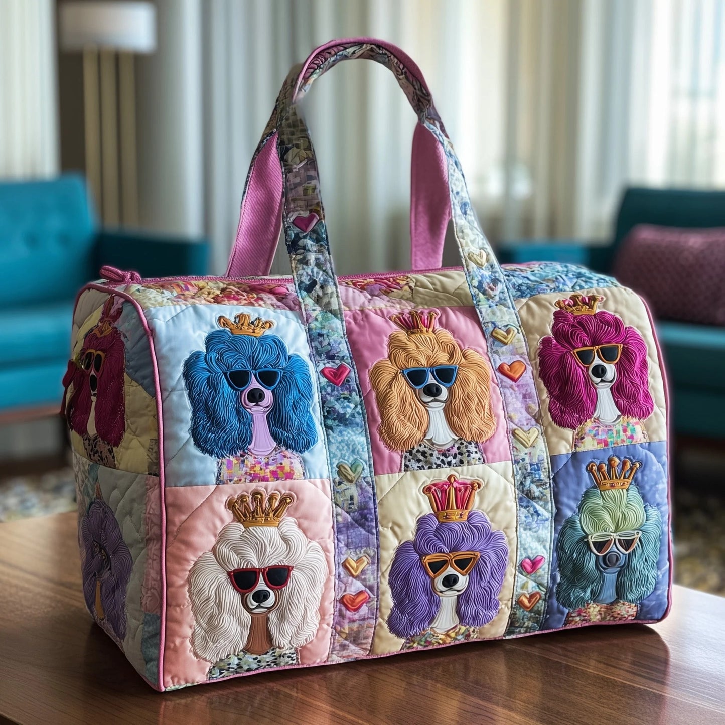 Poodle Quilted Duffle Bag