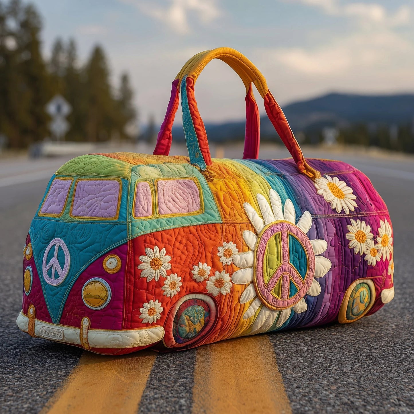 Hippie Journey Quilted Duffle Bag