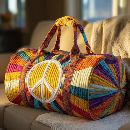 Peace Sunburst Quilted Duffle Bag