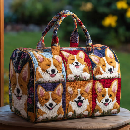 Adorable Corgi Quilted Duffle Bag