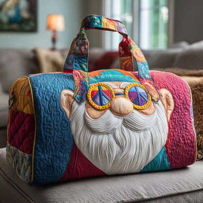 Peace Gnome Quilted Duffle Bag