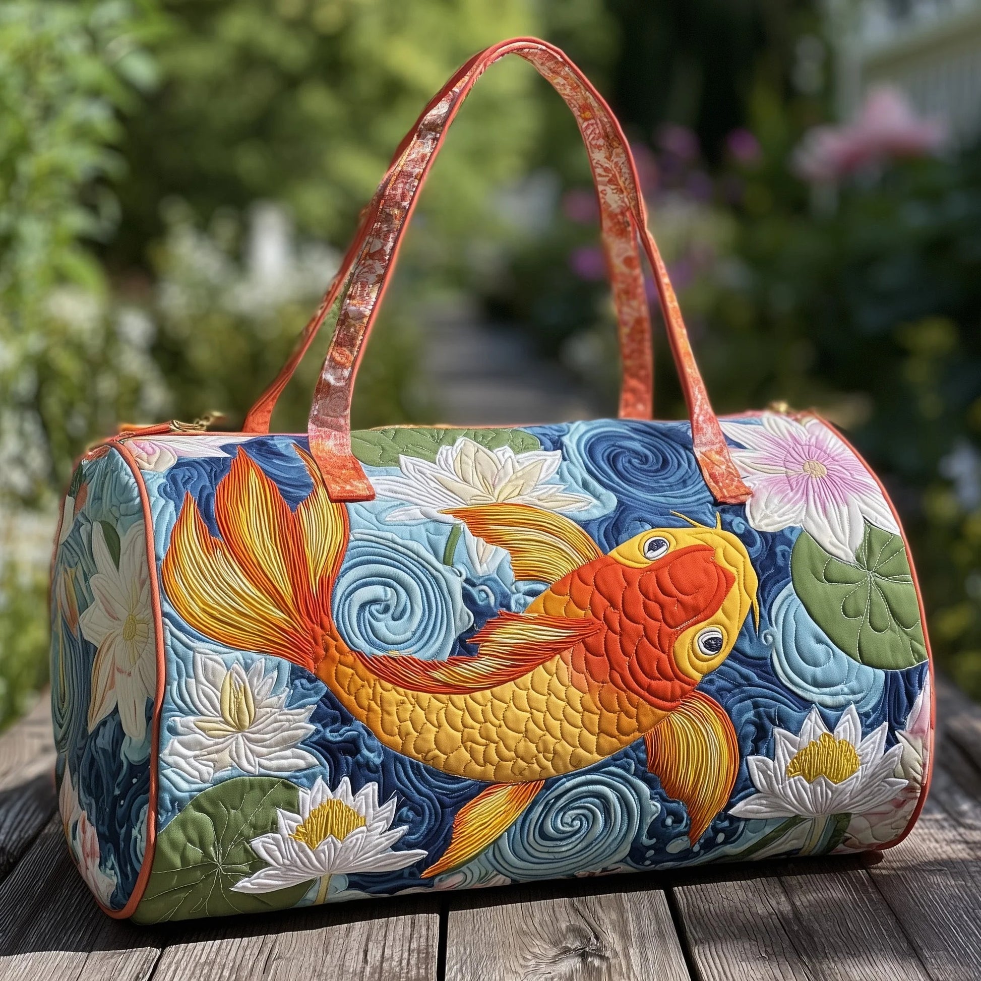 Koi Harmony Quilted Duffle Bag GFTOHD9669