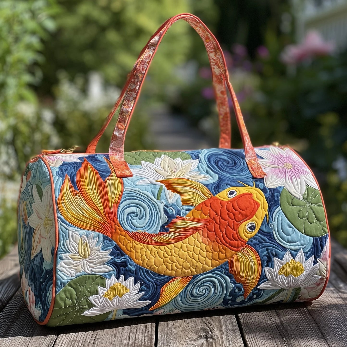 Koi Harmony Quilted Duffle Bag GFTOHD9669