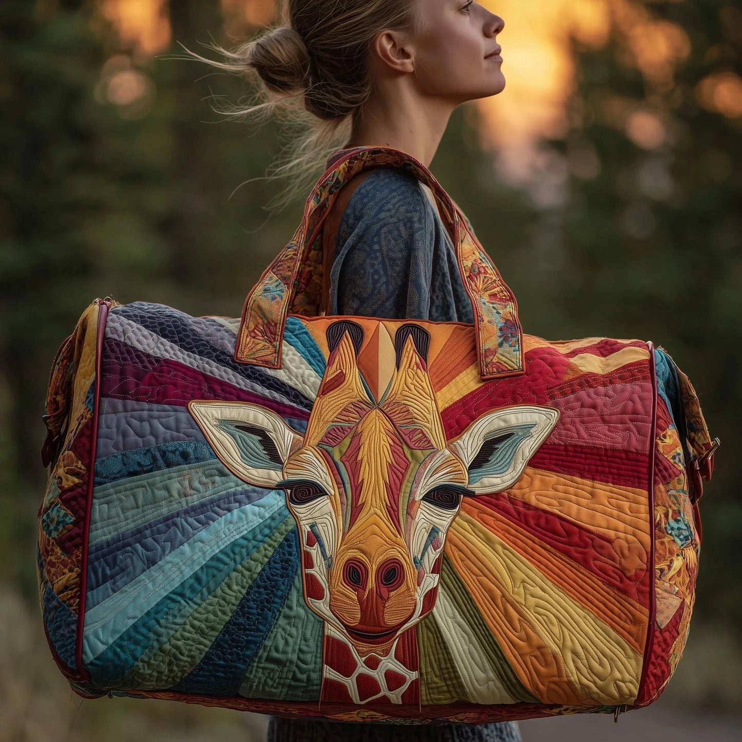 Giraffe Quilted Duffle Bag